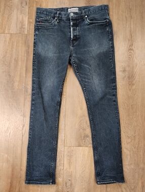 Altamont Jeans Wilshire Slouch Fit Washed Black Denim Button Fly size 32 x 30